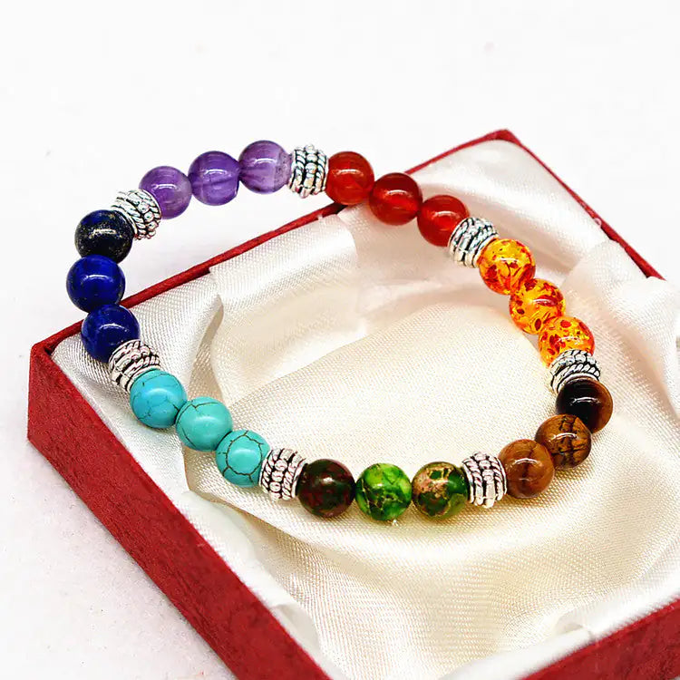 Align Yourself 7 Chakra Healing Crystals Bracelet