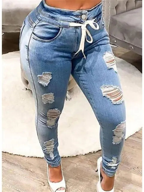 Mid Rise Distressed Jean