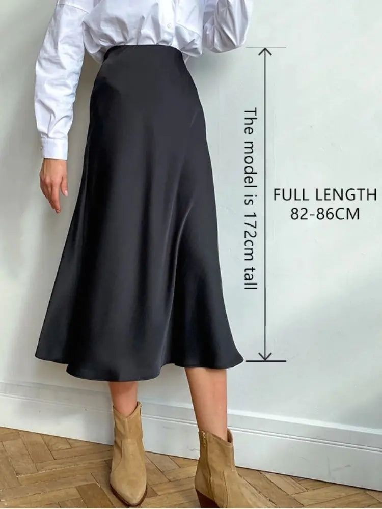 High Waisted Silk Skirt