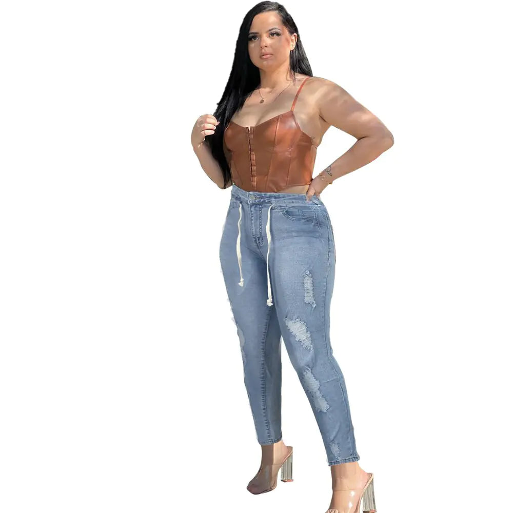 Mid Rise Distressed Jean